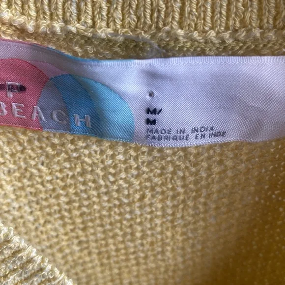 Free People Beach NWT Deep Vneck Tie Strap Back Cotton Blend Knit Coverup Top - Picture 8 of 11